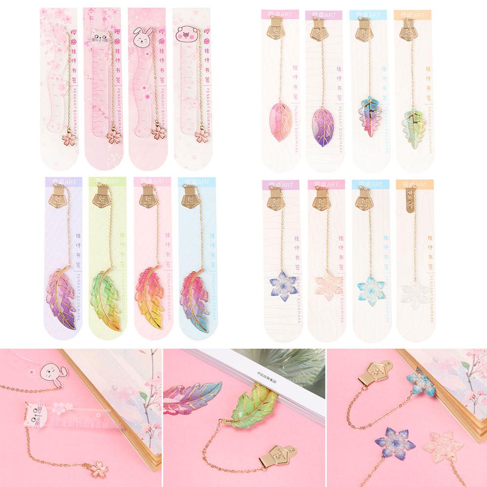 Preva Binder Bookmark Kreatif Alat Tulis Bunga Cherry Snowflake Daun Klip Holder