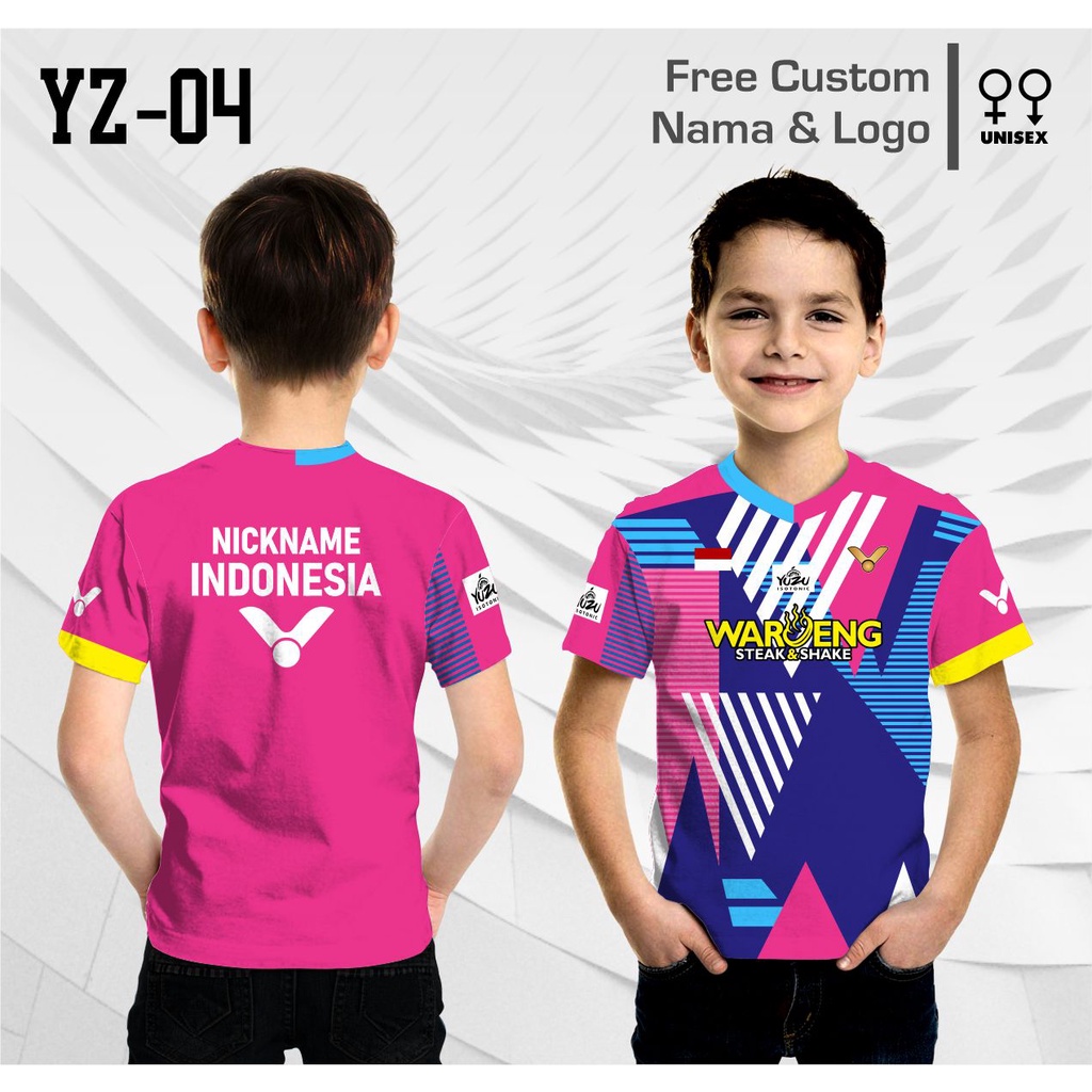 Jersey badminton anak baju bulu tangkis kaos bulutangkis yuzu cup timnas indonesia