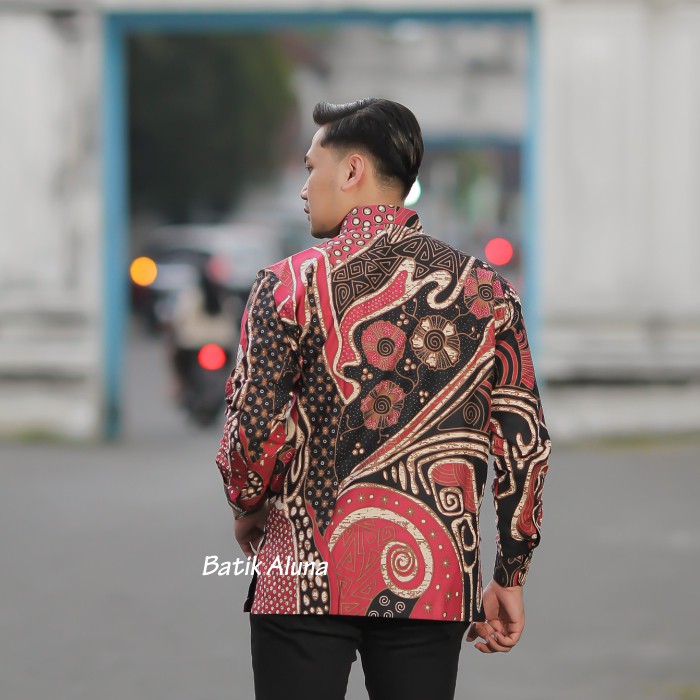 Batik pria lengan panjang Kemeja Atasan Baju batik pria laki laki lengan panjang premium cowok solo