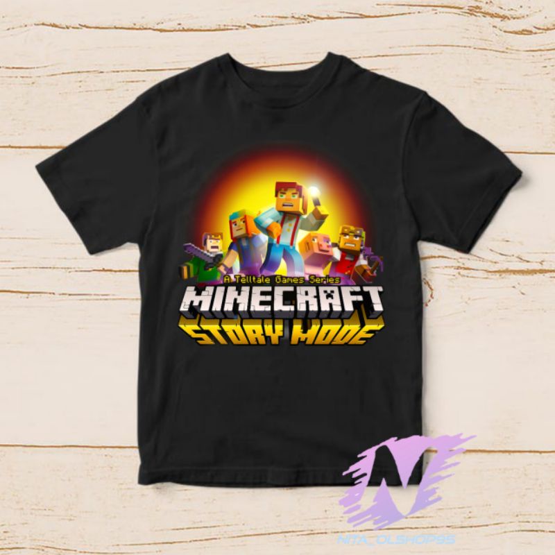 kaos anak Minecraft baju karakter minicraft terbaru