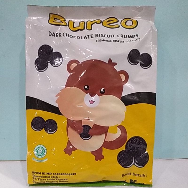 BUREO (DARK CHOCOLATE) BISCUIT CRUMBS KASAR / HALUS 1 KG