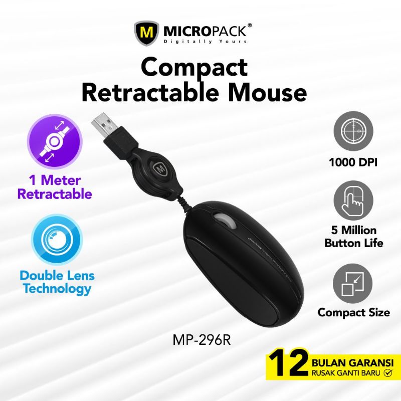 Micropack Mouse Mini Double Lens Retractable MP-296R