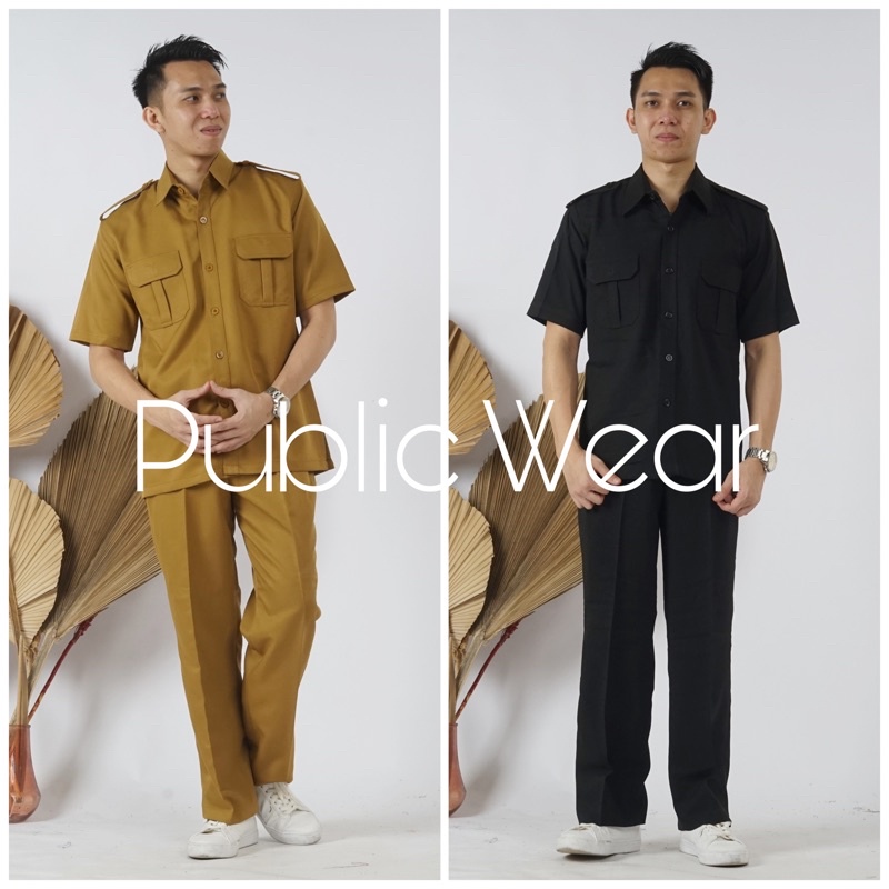 SERAGAM SAFARI PEMDA PNS, BAJU PEMDA PRIA, SERAGAM DINAS SATPAM