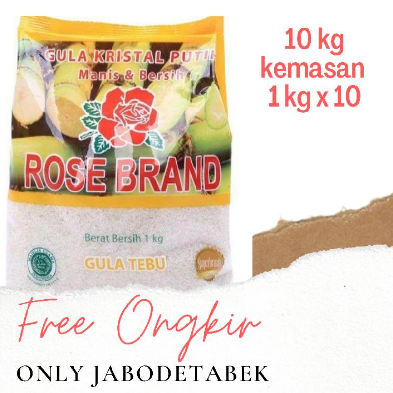 

Only Jabodetabek - Gula 10 kg (1kg x 10) Rose Brand Kuning Grosir
