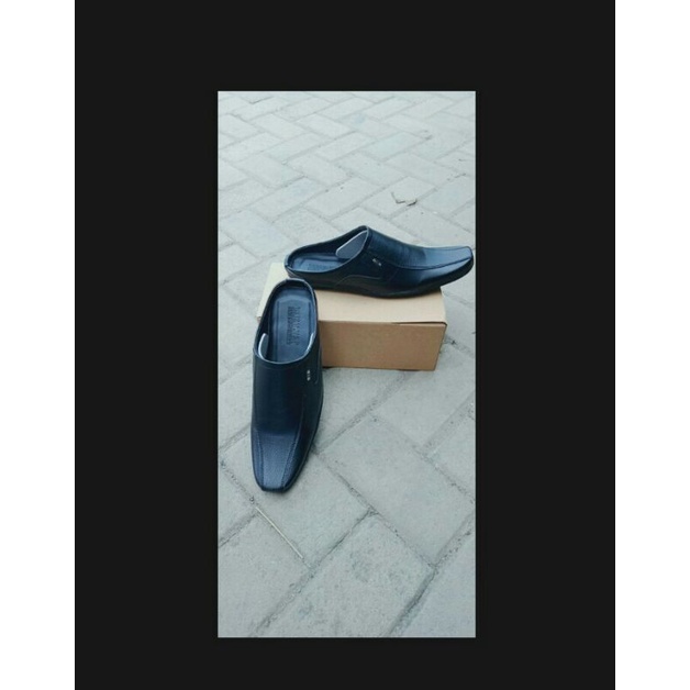 Sepatu sendal/slop habib Bahar putih/slop santri/sandal slop santai/selop hitam bustong-3