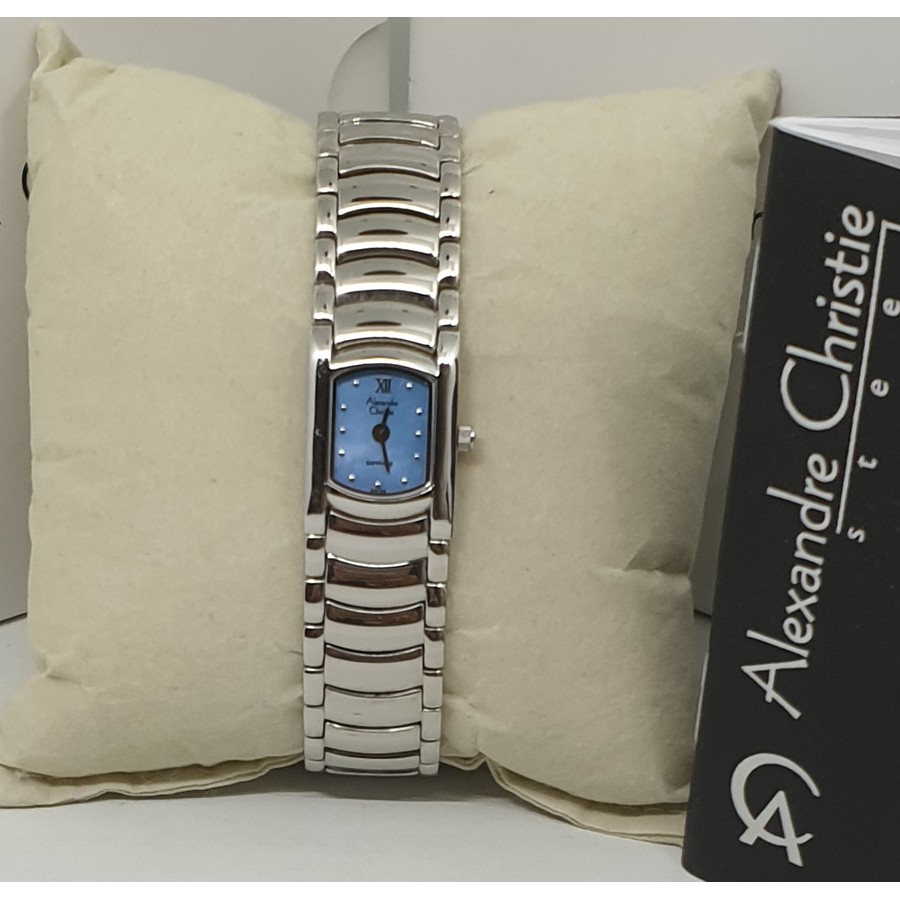 Alexandre Christie Ac2038 Silver Blue Jam Tangan Wanita Original