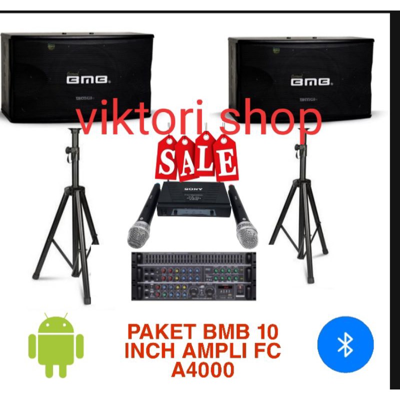 PAKET SPEAKER BMB KARAOKE 10 INCH DAN AMPLI FC A4000 GARANSI 3 TAHUN