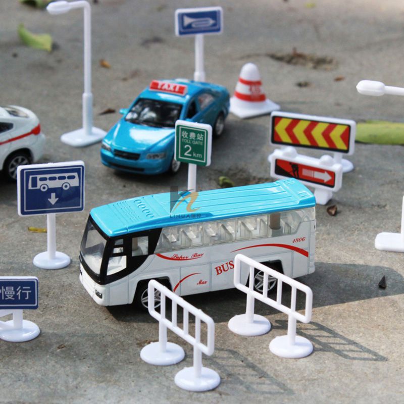 Mary Lampu Lalu Lintas Simulasi Anak Model Scene Road Sign Transportasi Mainan