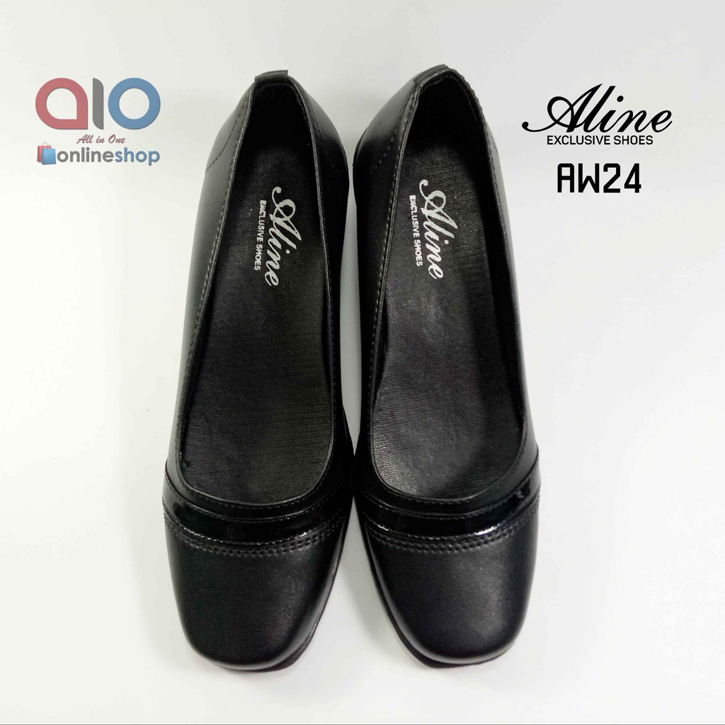 Sepatu Pantofel Wanita Hak 5 Cm Heels Hitam Formal Guru Sekolah Kantor Kerja AW24