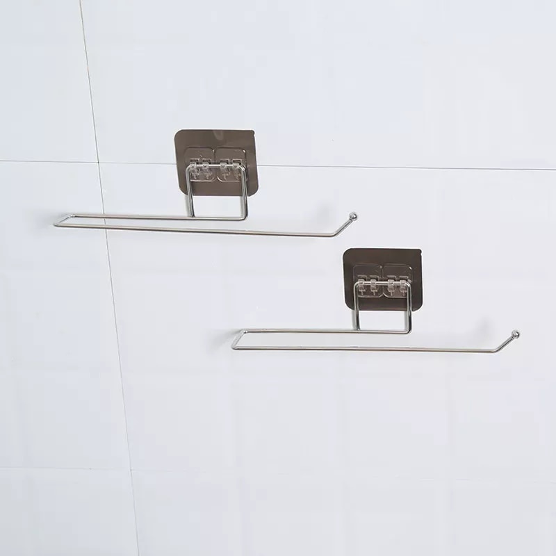 Rak Holder Tisu Gulung Bahan Stainless Steel Dengan Perekat Untuk Kamar Mandi