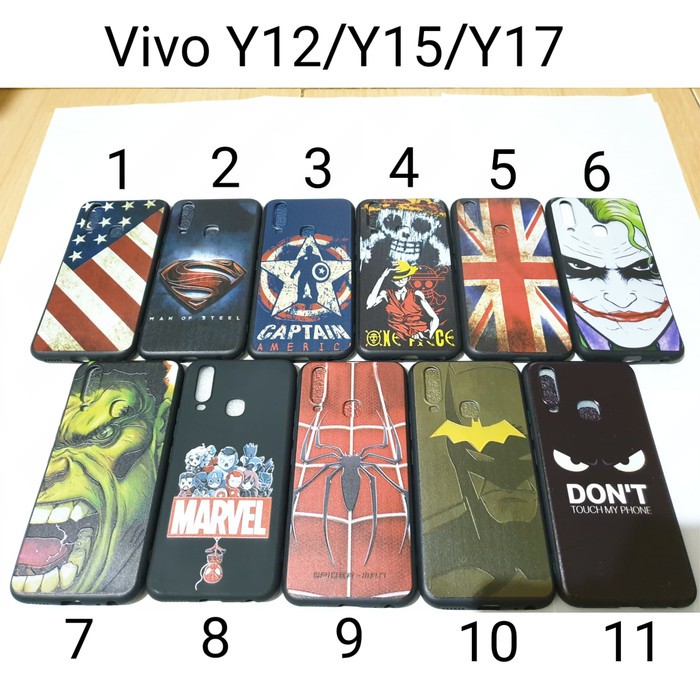 Case Hitam Superhero Vivo Y12 / Soft Case Vivo Y15 2019 Black Case