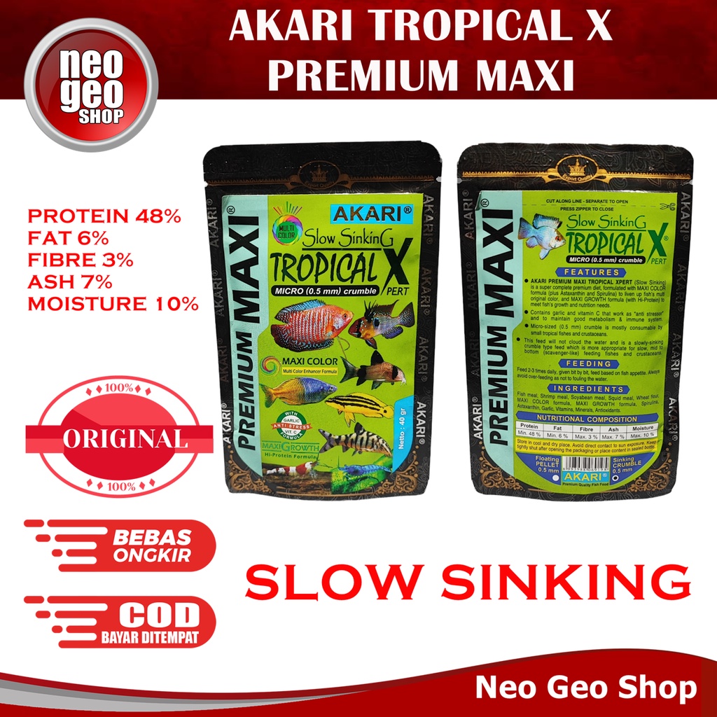 AKARI TROPICAL X PREMIUM MAXI Pelet Makanan Pakan Ikan