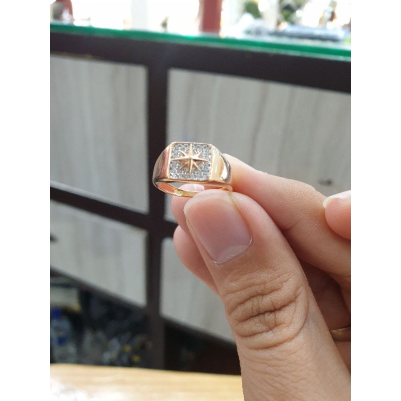 cincin emas 700/22k kotak segi bintang
