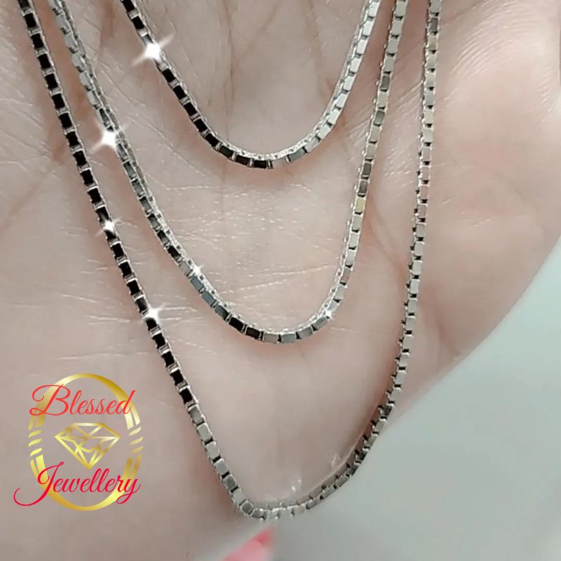 KALUNG PERAK ASLI 925 LAPIS EMAS MODEL ITALI KACA