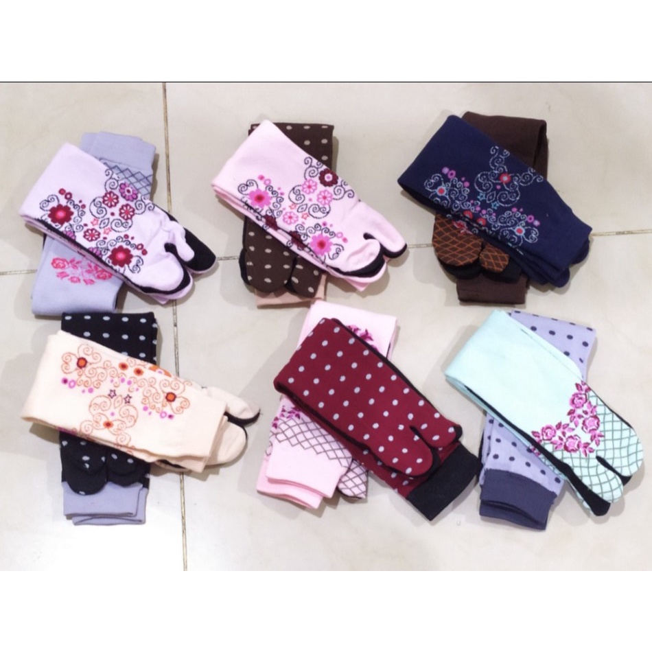 [12 Pasang] Kaos Kaki Panjang Dibawah Lutut 3 Motif Kaos Kaki Muslimah /Kaos Kaki Cewek Motiflimah K