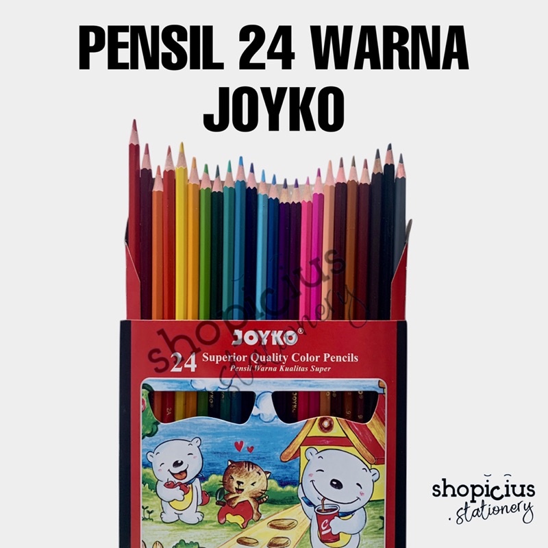 

Pensil Warna 24 JOYKO panjang colour pencil