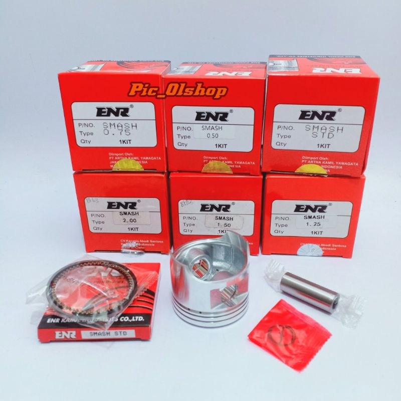 Piston Kit Suzuki SMASH SMASH NEW  Os : STD 25 50 75 100 125 150 175 200  Produk ENR-1