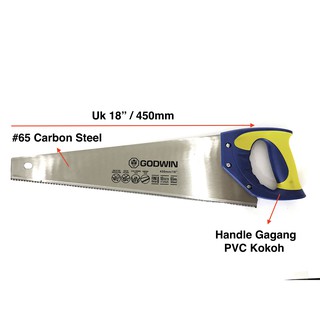 Gergaji  Tangan 3 Mata Handsaw GODWIN  Untuk Kayu  