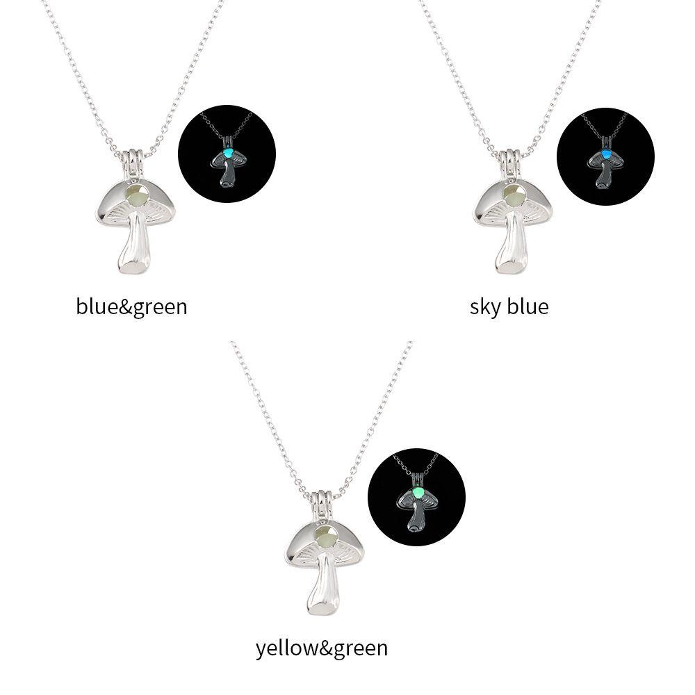 Lily Kalung Bercahaya Fashion Liontin Logam Dapat Disesuaikan Glow in the Dark