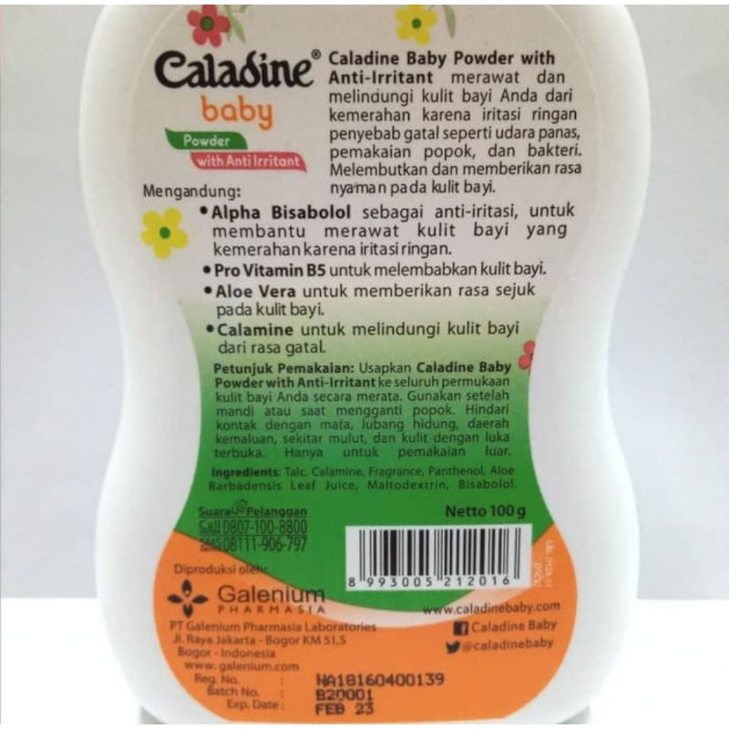 Caladine Baby Powder 100gr/55gr Anti Iritasi