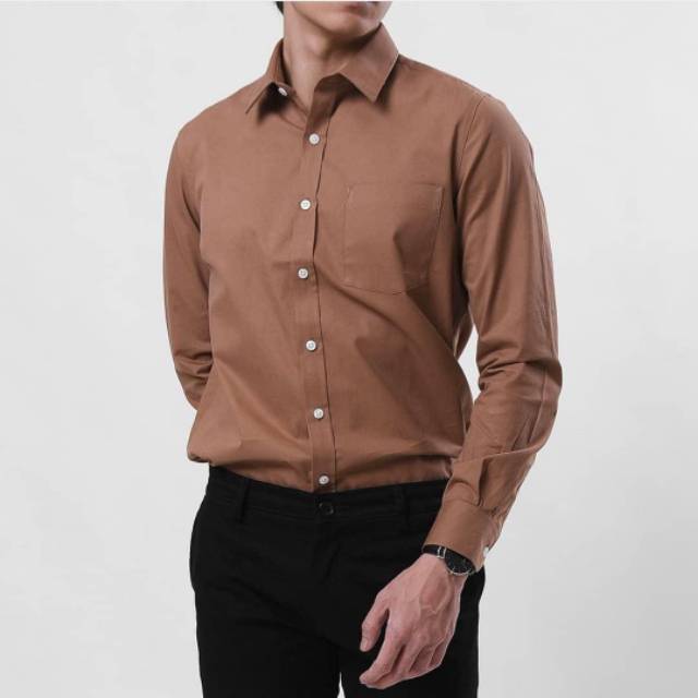 MALE.ID Cotton Basic Shirt Light Brown
