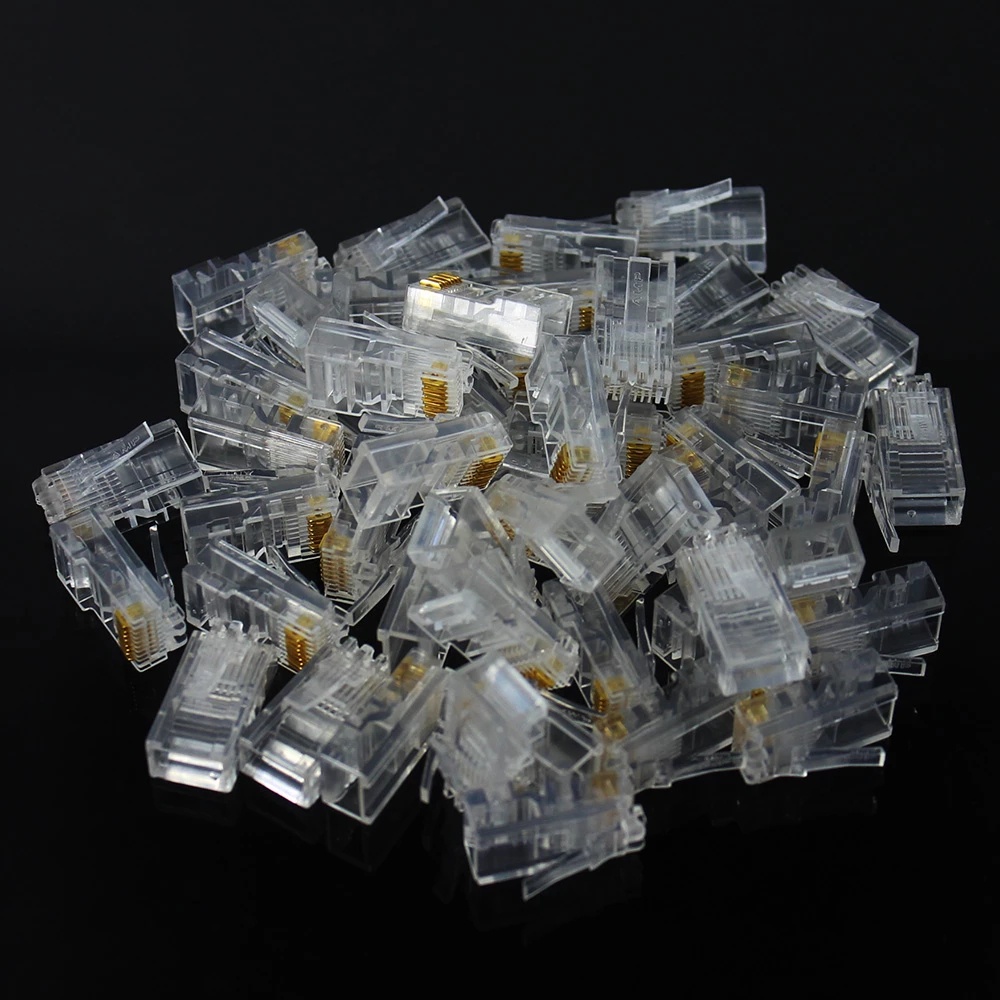 Crystal Adapter Konektor Kabel Jaringan RJ45 8Pin Rj-45 Untuk Cat5 Cat5e Cat6 Rj 45