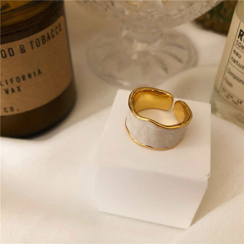 Cincin 925 Gold Border Gaya Retro Elegan Untuk Aksesoris Perhiasan Wanita