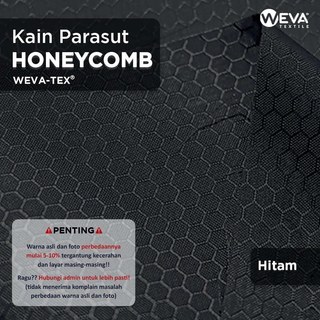 Bahan Kain Parasut Honeycomb Kain Jaket Waterproof Hitam