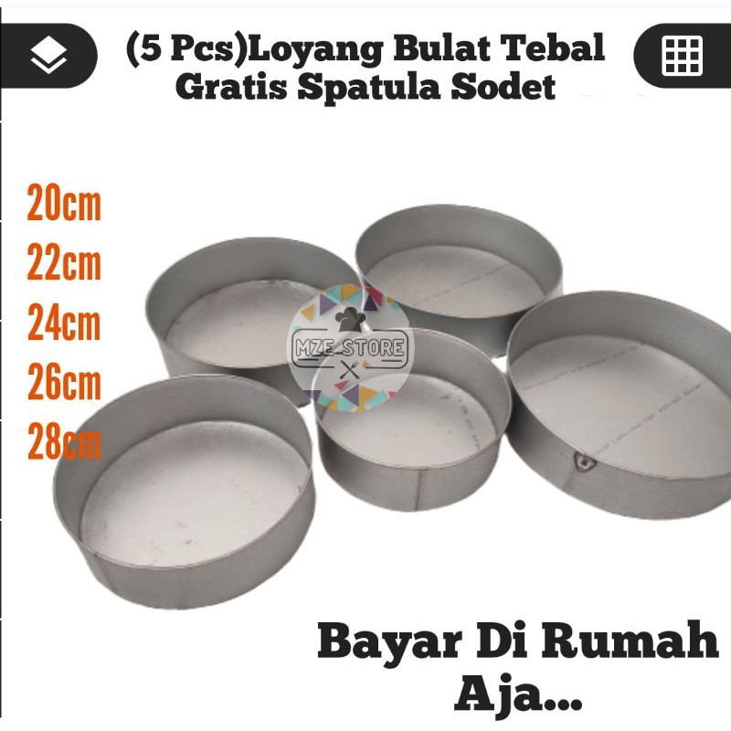 LOYANG KUE BOLU BULAT 5 SUSUN GRATIS SPATULA SODET