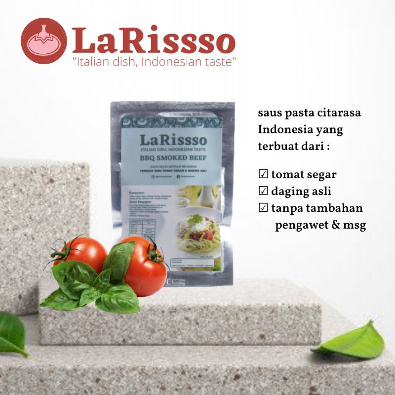 

3pc Saus Pasta BBQ Smoked Beef LaRissso kemasan sachet 50gr