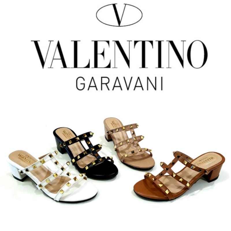 Vnb Official - Sandal Hak Tahu 5 cm Valentino 520 Hitam , Nude , Tan , White / Sandal Wanita Heels 5