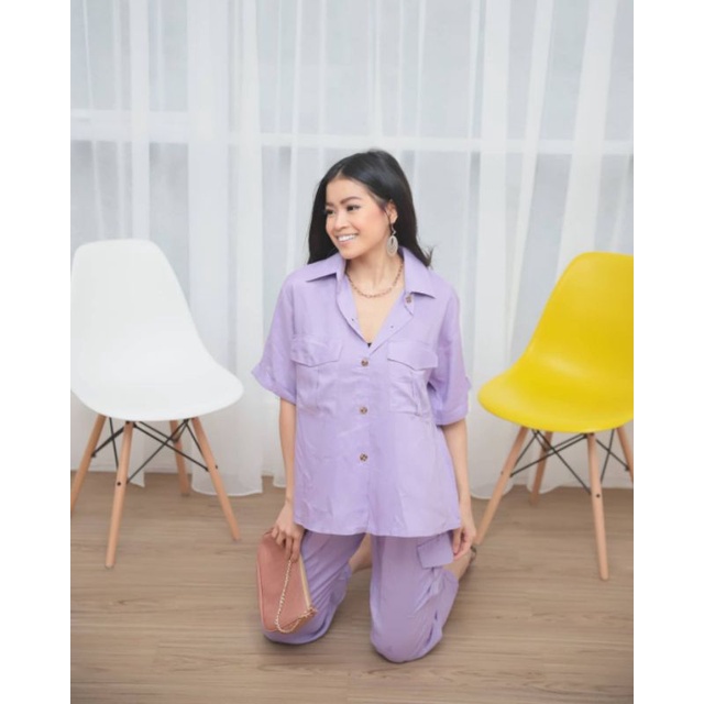 Rethcollection Set Hijab/Set Pakaian Wanita/Set Baju Santai/Setelan Jalan/Setelan Kerja/Set Hangout