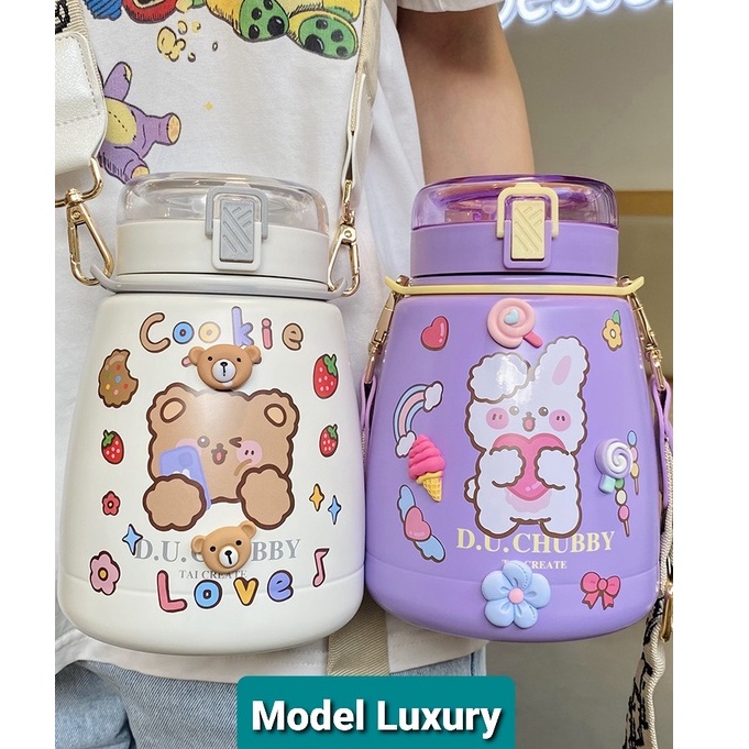 Botol Stainless Steel 304 Plus Teapot Tali Stiker 1000ml Gemoy Pastel 1 3 Liter Free Stiker Tempat M