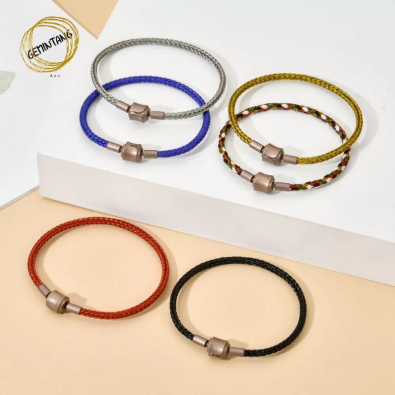 Gelang Tali Kawat Pandora Anti Air Waterproof Untuk Liontin Charm Mainan Emas