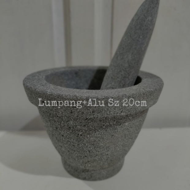 Jual Lumpang Batu Asli  Alu Ukuran 20 cm - Diameter 12cm Berkualitas