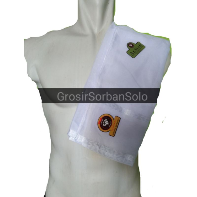 Sorban almas putih polos tipis