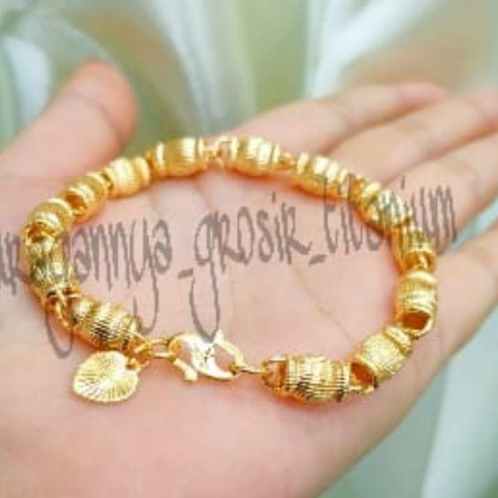 Paling Dicari.. TITANIUM GELANG BAMBU BOLA LOVE ULIR+CINCIN ANTI KARAT LAPIS EMAS 23K TERKINI