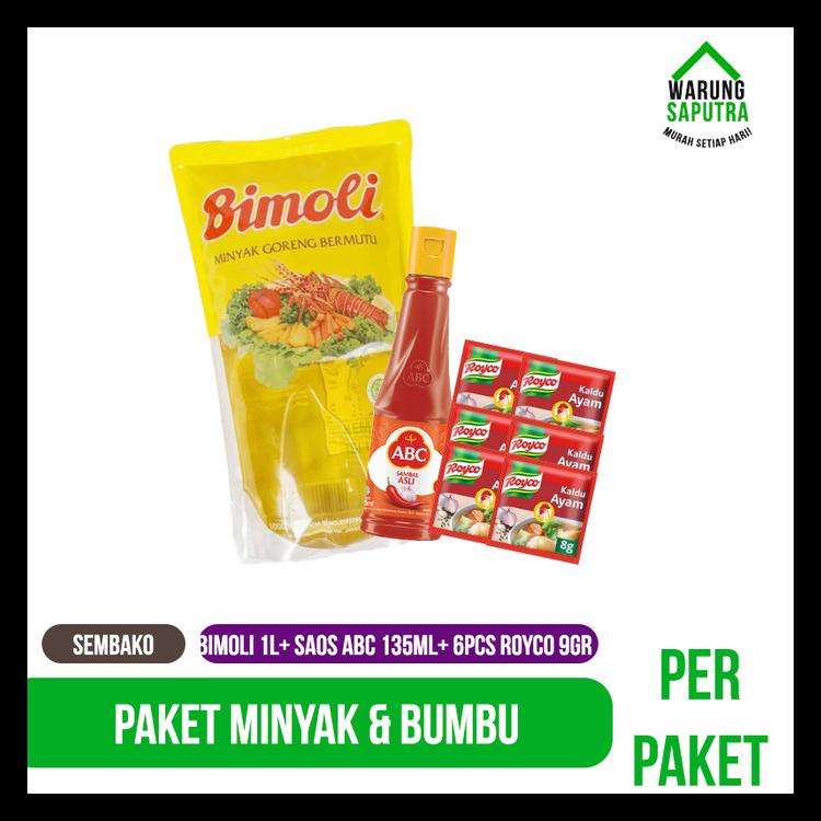 

Paket Sembako Minyak & Bumbu 2 - Bimoli 1L + Saos Abc 135Ml + Royco