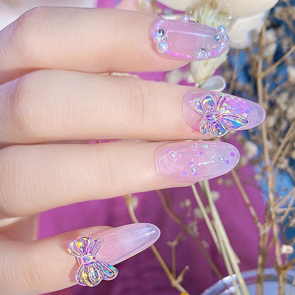 Timekey 88pcs Manikmanik Kristal Aurora Flatback 3D 3 Ukuran 5 Model Untuk Dekorasi Nail Art A4K5