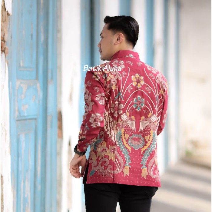 Kemeja Batik Pria Lengan Panjang Premium Furing  Solo Produsen Batik Aluna PCW 068