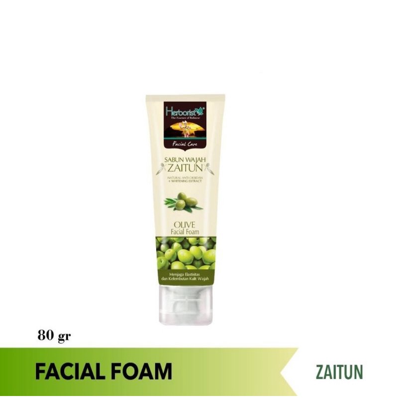 Herborist Facial Wash 80gr | Herborist Sabun Wajah 80gr | TEA TREE | ZAITUN | ALOE | ROSE