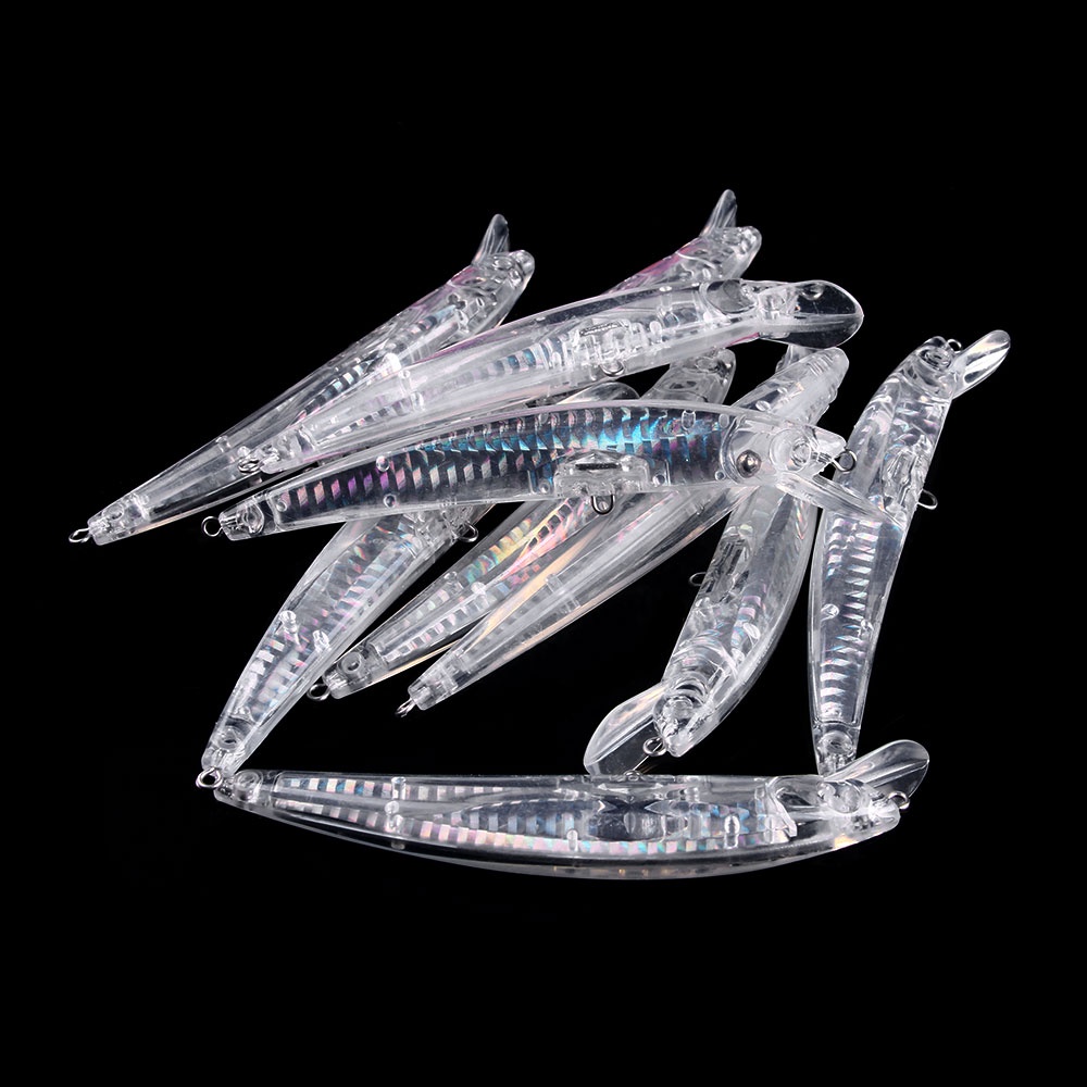 Hengjia 5PCS 12CM 12g Umpan Pancing Ikan Minnow Polos Tanpa Cat