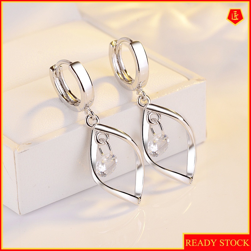 [Ready Stock]Fashion Simple Twist Diamond Earrings