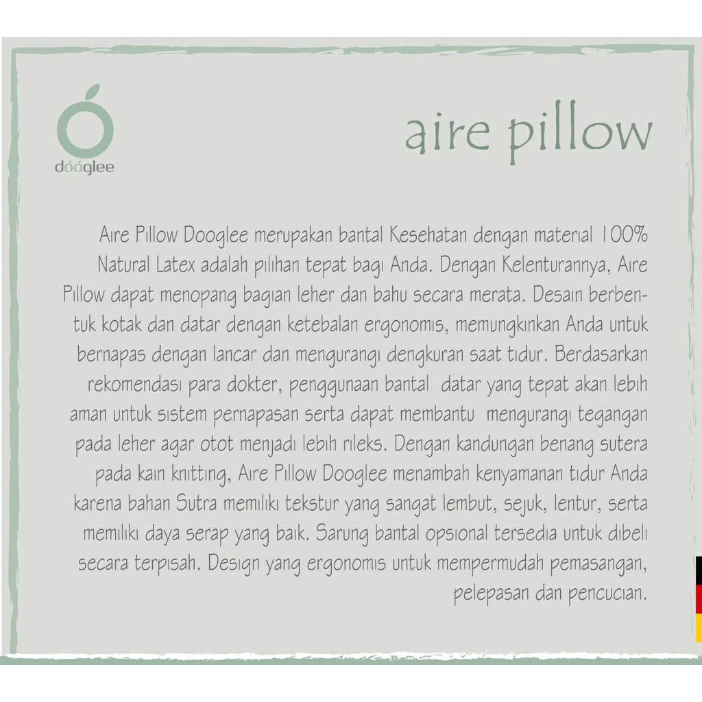 Dooglee Aire Pillow 63×40×13cm / Bantal Dewasa 8997223911461