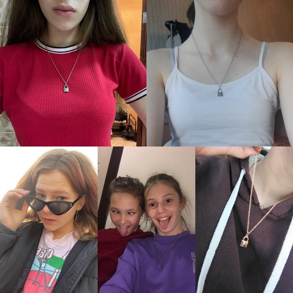 [BISA COD] 1 Pcs Kalung Wanita Gembok Kunci Kalung Rantai Kalung Titanium Necklace Fashion Wanita