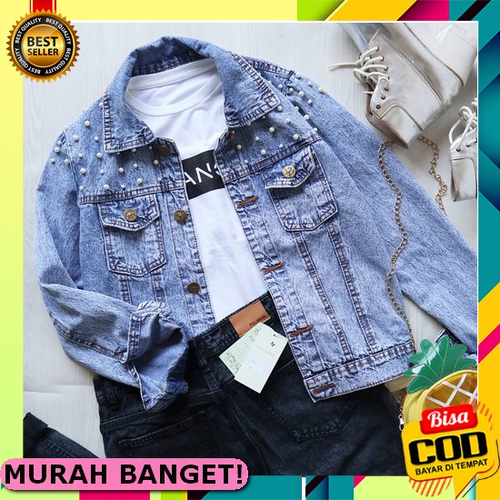 ヿ Jaket Jeans Crop Jumbo Wanita Denim Jacket Jins Lepis Jumbo Oversize Terbaru Kekinian Jaket Rawis 
