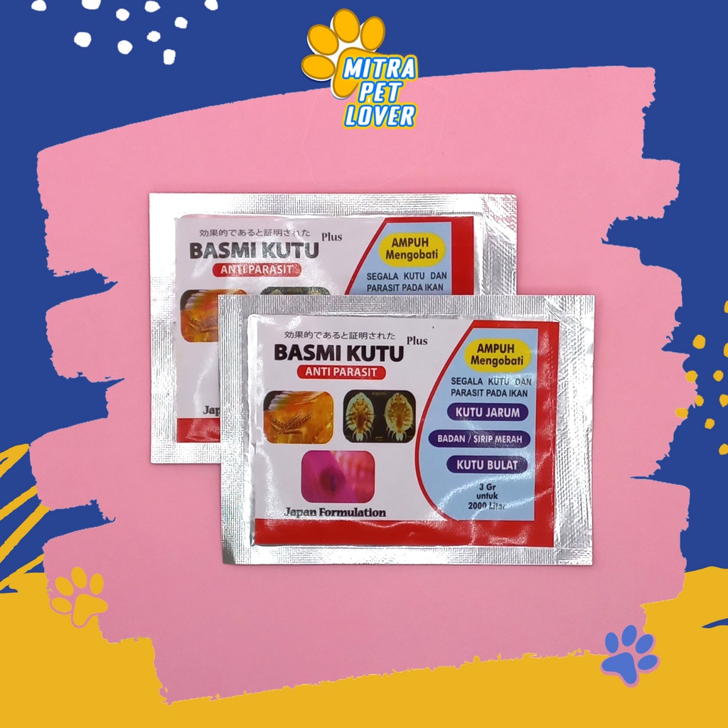 OBAT ANTI PARASIT &amp; KUTU PADA IKAN - BASMI KUTU IKAN 3 GRAM - BUNUH SEGALA JENIS KUTU JAMUR PADA IKAN UDANG FISH - MURAH GARANSI KUALITAS ASLI ORIGINAL - TEKNOLOGI JEPANG PET ANIMAL HEALTHCARE  VETERINARY TAMASINDO VITAMIN HEWAN PELIHARAAN MITRAPETLOVER