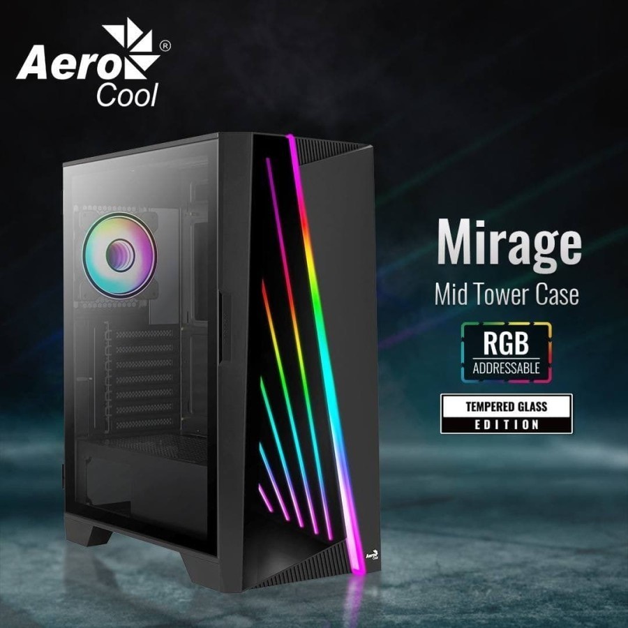 Casing Aerocool MIRAGE V1 ARGB - Free 1x FAN ARGB / Casing gaming