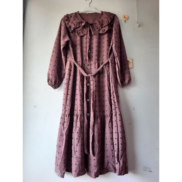 Midi dress kringkle rubby / mididress rubby love /midi kancing /mididress full kancing