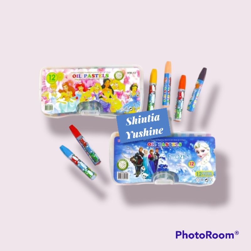 

crayon pensil warna oil karakter isi 12